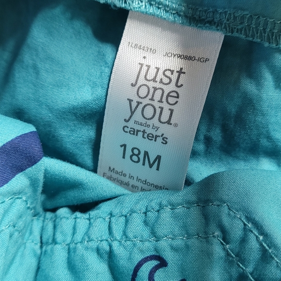 Bundle Overalls Oshkosh Stripes Blue and White Size 3-6 monthsCarters Whales o - Picture 4 of 7